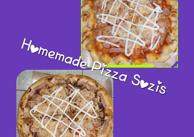 Langkah Mudah untuk Menyiapkan Homemade thin Crust Pizza Sozis with blackpepper n tomato sauce yang Sempurna