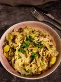 Weißkohl-Eintopf mit Kartoffeln und Hack (vegan)