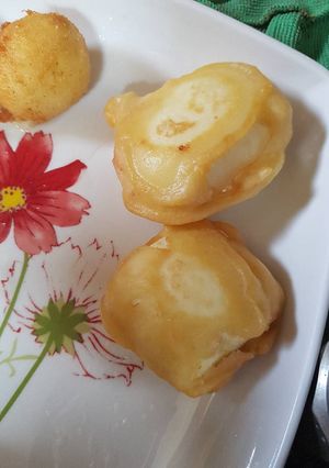 Una foto de Huevos rellenos rebozados en pasta orly