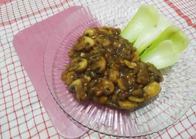 Tutorial Memasak Resep Pokcoy + Jamur Kancing Saus Tiram