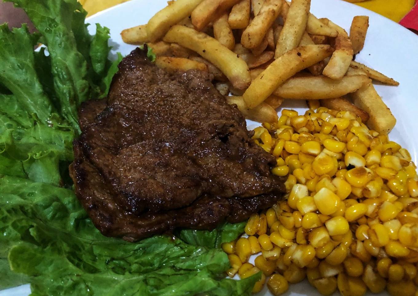 Medium well sirloin steak