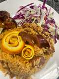 Dominican rice with pork and sausage