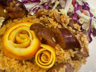 Dominican rice with pork and sausage