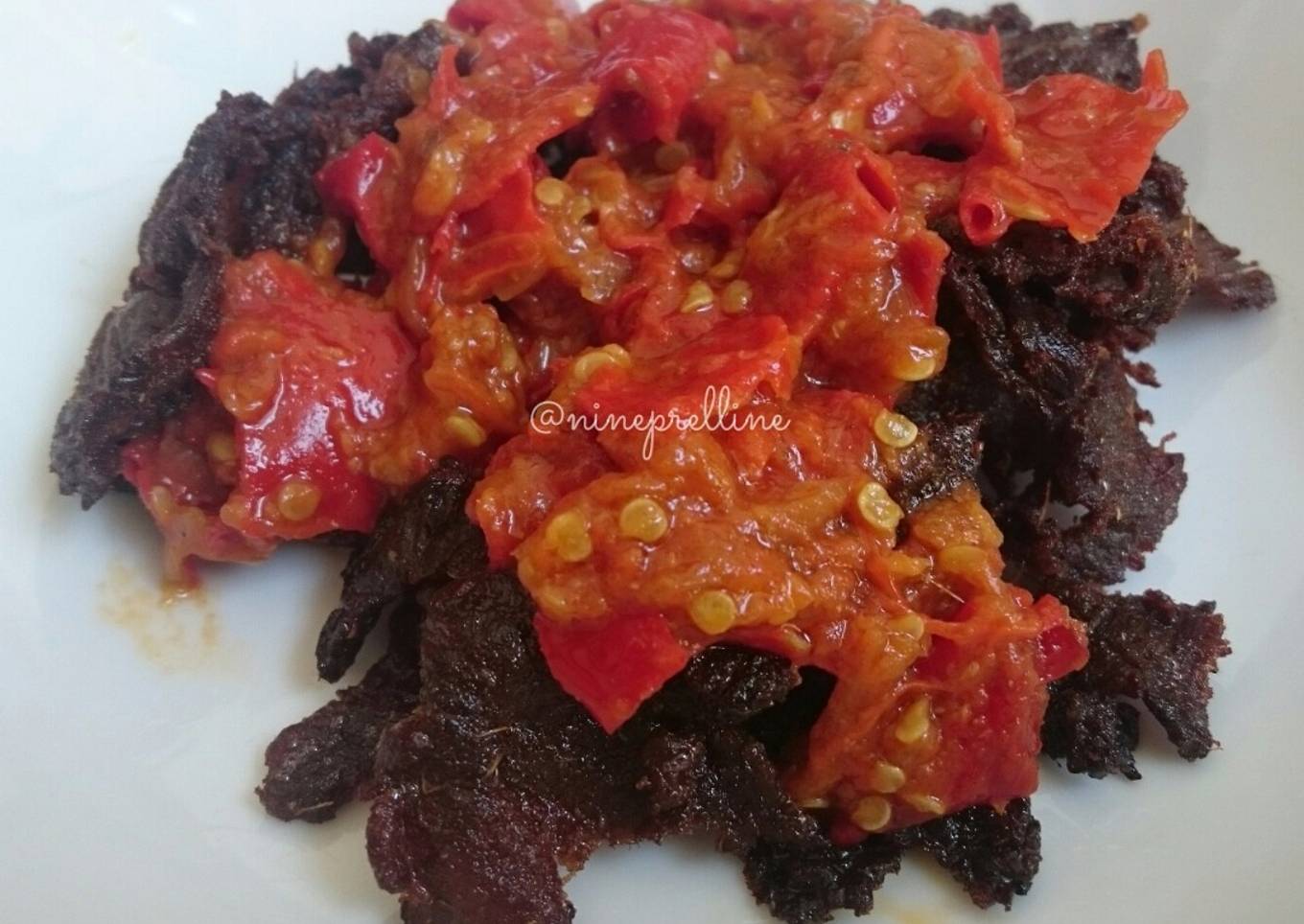 Dendeng sapi manis krispy bumbu balado