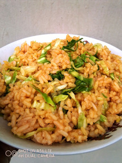 A picture of Cabbage Jollof Rice.