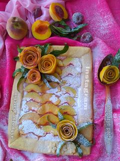 عکسی از دستور تارت مارمالاد هلو با فر دستساز 🌸