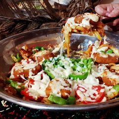 A picture of Potato Pizza🥔🍕.