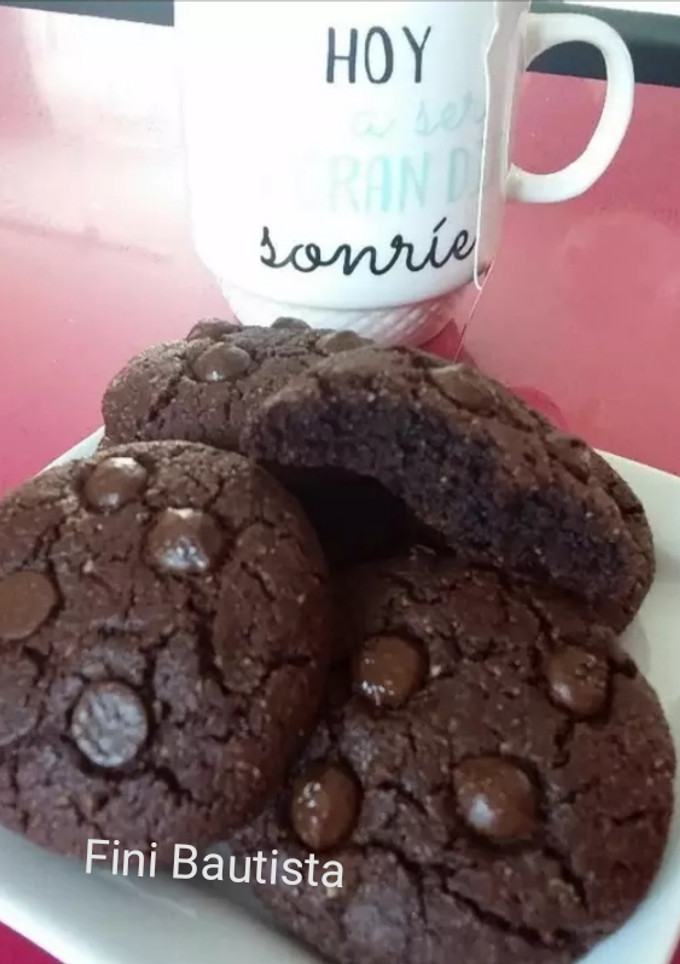 Una foto de Galletas sin gluten de chocolate (saludables)