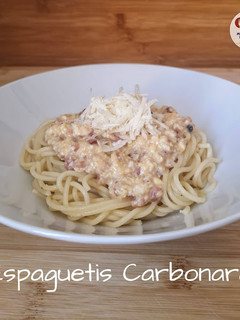 Una foto de Espaguetis Carbonara