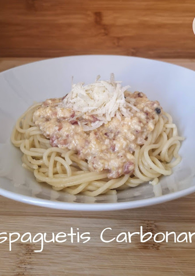 Una foto de Espaguetis Carbonara