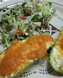 Calabacitas rellenas con queso fresco