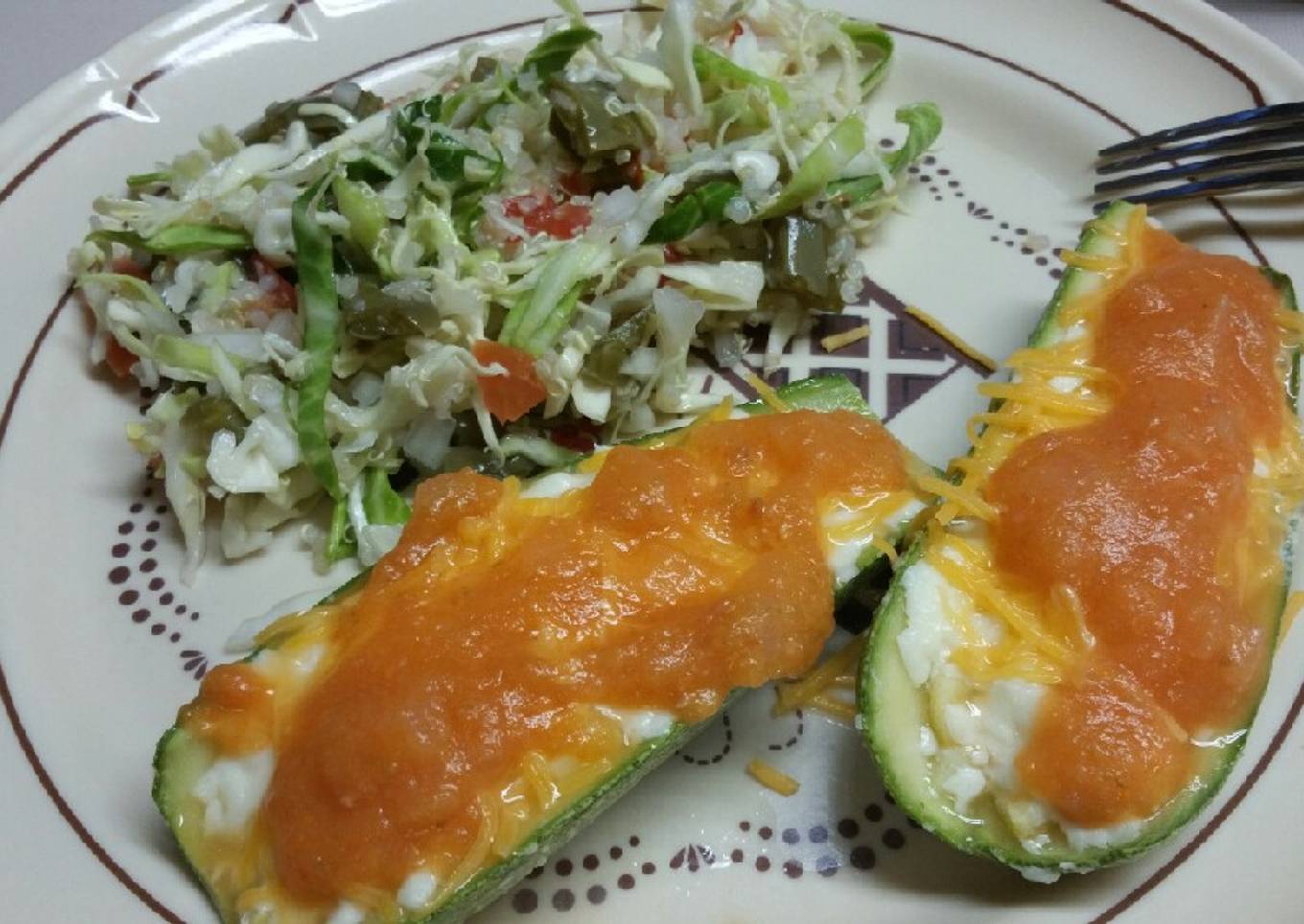 Calabacitas rellenas con queso fresco