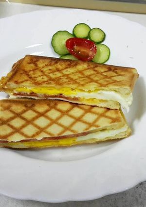培根起司蛋格子吐司 的食譜成品照片