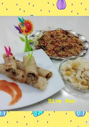 A picture of Crispy chicken Paratha roll KokabAndCookpad.