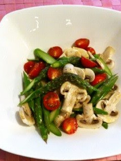 A picture of Asparagus and Mushroom Salad.
