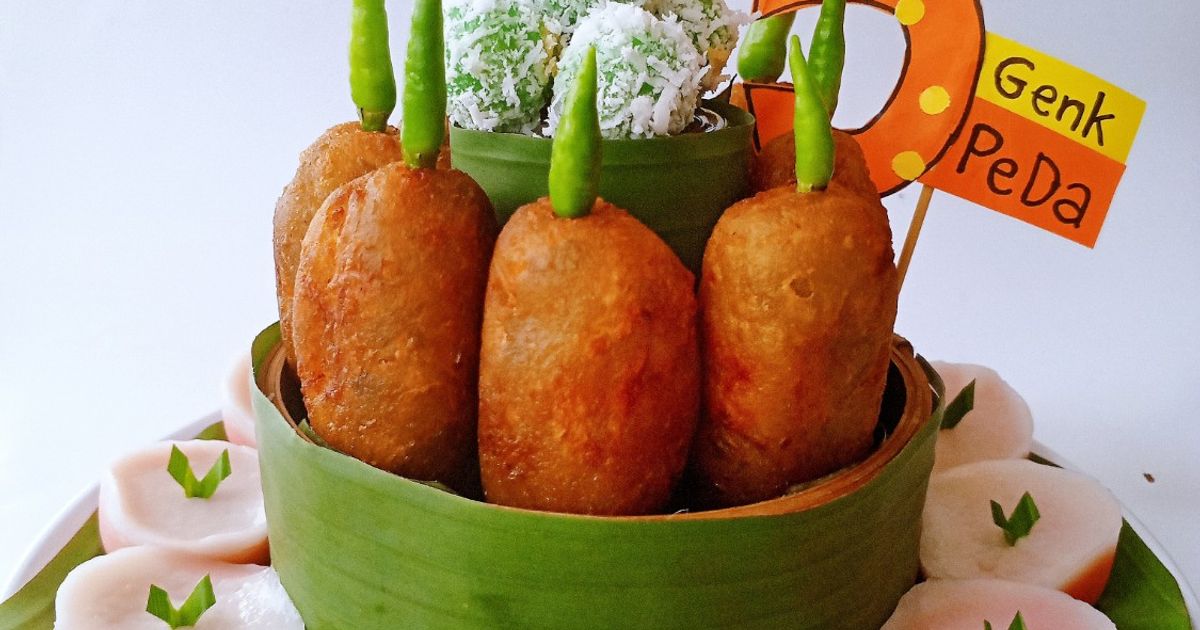 Set Jajan Pasar (Kue Talam, Combro, Klepon)