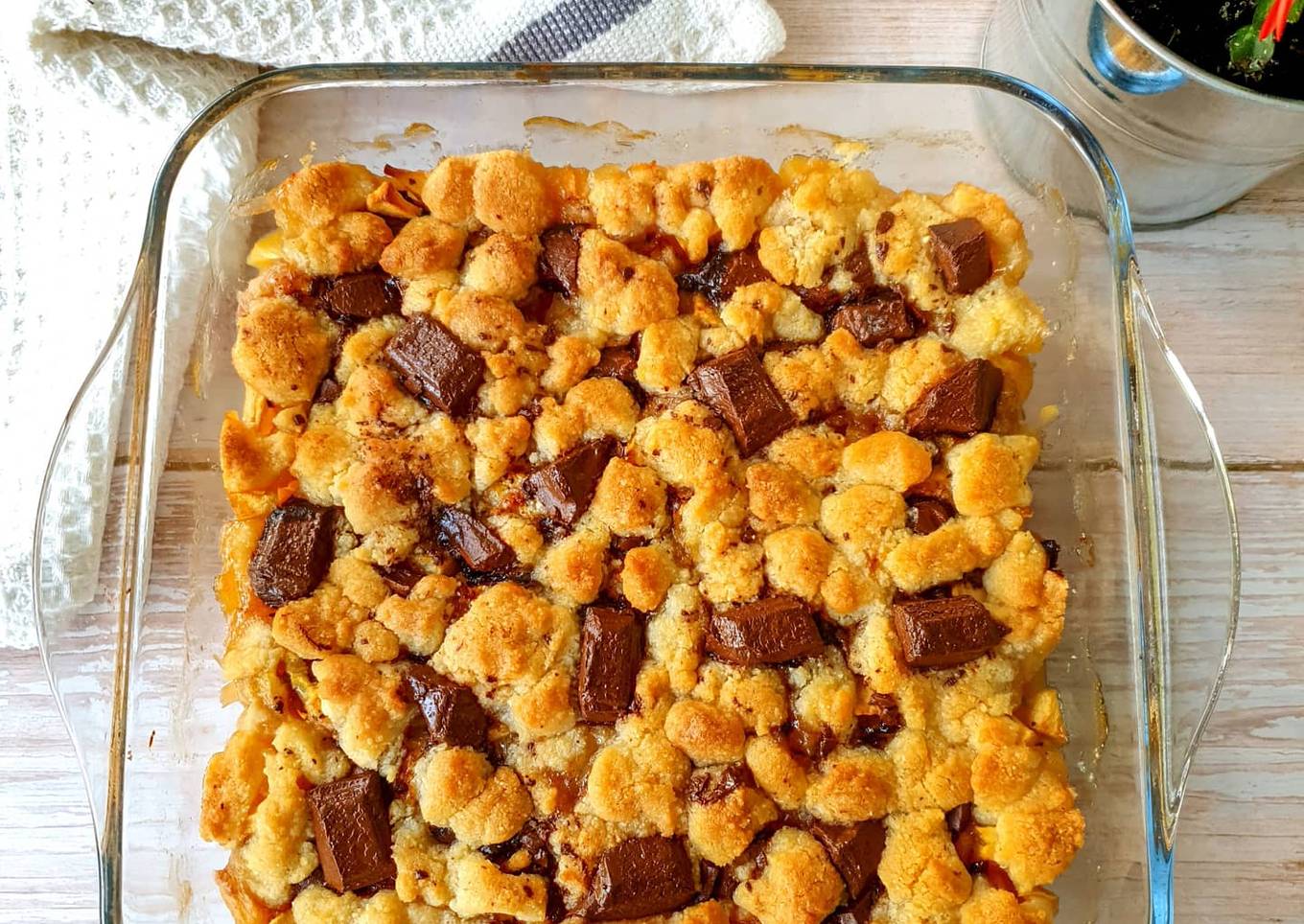 Crumble pommes bananes chocolat