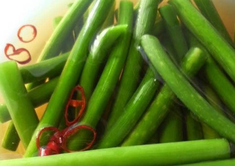 Garlic Shoots Asazuke, Lightly Pickled Vegetables