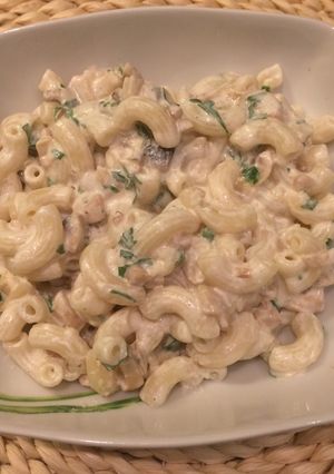 Tejszínes gombás tészta recept fotója