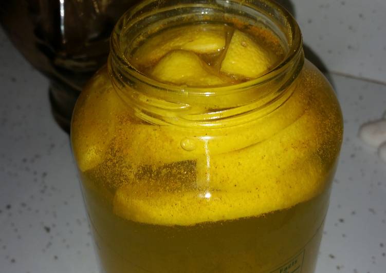 Recipe of Homemade Lemon, cinnamon, tumeric &amp; cayenne pepper with coconut water