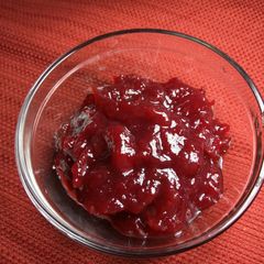 Homemade cranberry sauce A picture of Homemade cranberry sauce.