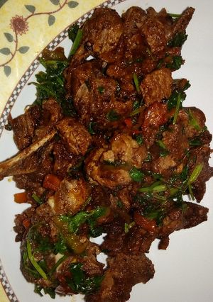 A picture of Wet fry beef recipe.