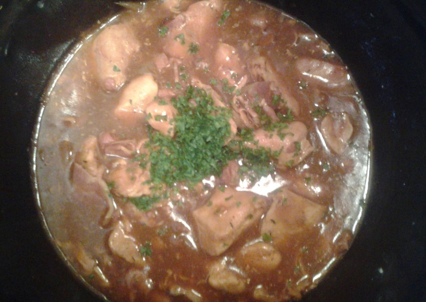 Crockpot Chicken in Red Wine