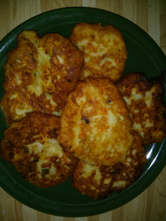 A picture of Left over mashed potato patties.