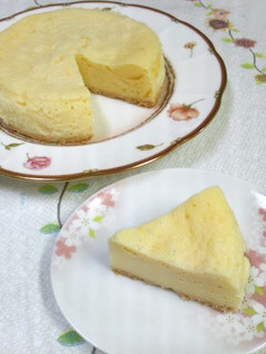 A picture of Microwaved Time-Saving NY Cheesecake with Pancake Mix.