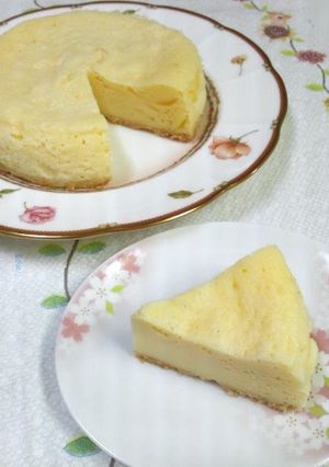 A picture of Microwaved Time-Saving NY Cheesecake with Pancake Mix.