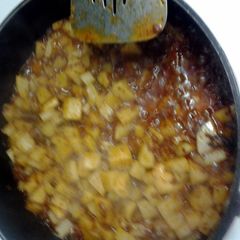 A picture of Papas con Chorizo. (potatoes with chorizo).