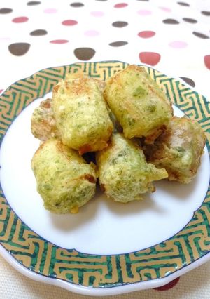 A picture of Cheesy Chikuwa Fried Isobe-Style.