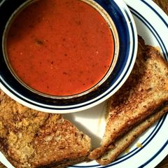 A picture of Classic homemade tomato soup.