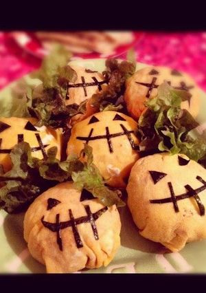 A picture of Halloween Omurice with Leftover Rice.