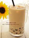 Iced Cafe au Lait with Black Tapioca