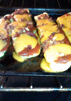 A picture of Zucchini. & squash pizzas.
