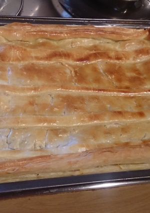 A picture of Creamy spinach and chicken pie.