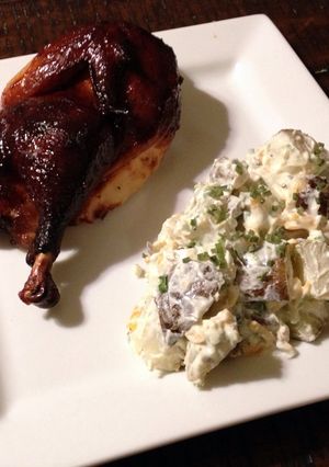 A picture of Barbecued Chicken Halves.
