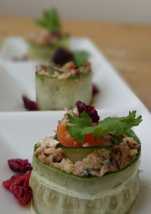 A picture of LG CUCUMBER ROLL UP APPETIZER.