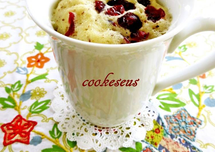 Microwave Cranberry Chocolate Cupcake in a Mug