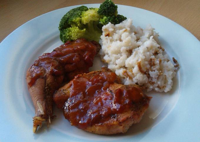 Recipe of Award-winning Vickys Devilled Pheasant with Onion Rice, GF DF EF SF NF