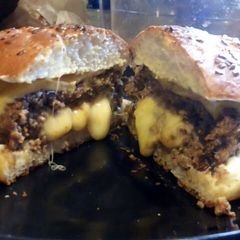 A picture of Homemade 1/2 pound Garlic and Herbs Juicy Lucy's.