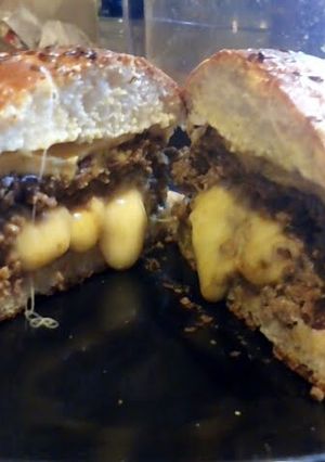 A picture of Homemade 1/2 pound Garlic and Herbs Juicy Lucy's.