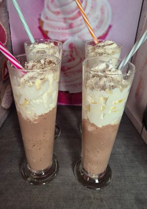 Une photo de Milk shake chocolat au ninja slushy max