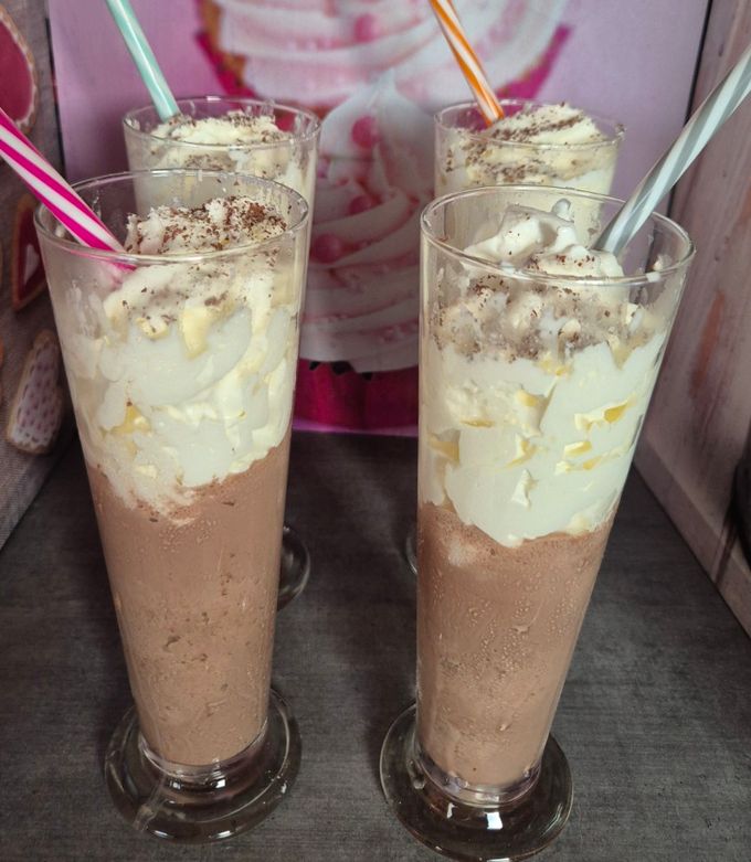 Une photo de Milk shake chocolat au ninja slushy max