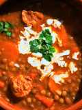 Goulash de lentejas con chorizo