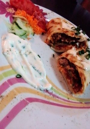 Házi készítésű tortilla darált hússal recept fotója