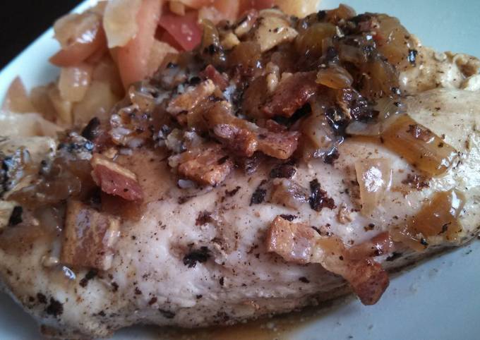 Recipe of Super Quick Homemade Chicken with Cider &amp; Bacon Sauce