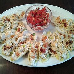 A picture of Crab and Shrimp Salad in Belgium Endive Leaves.