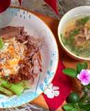 Mì lá tươi trộn bò trứng